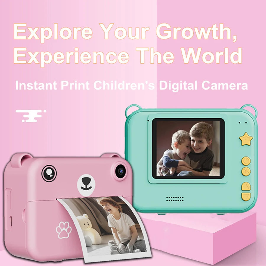Appareil photo enfant avec impression instantanée 1080p