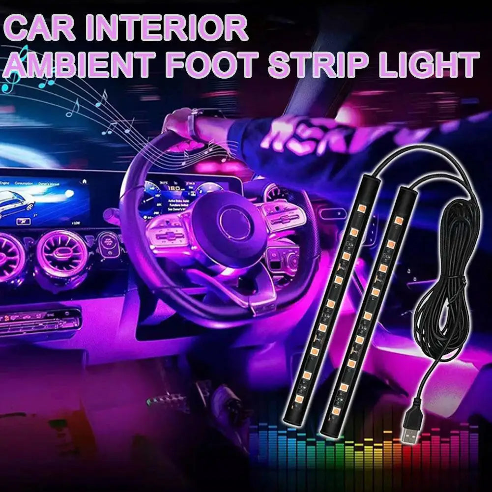 Bande LED Ambiance pour Voiture – Éclairage Décoratif Sol USB