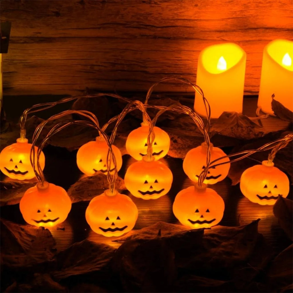 Guirlande LED 3D Citrouilles Halloween – 1,5 m ou 3 m