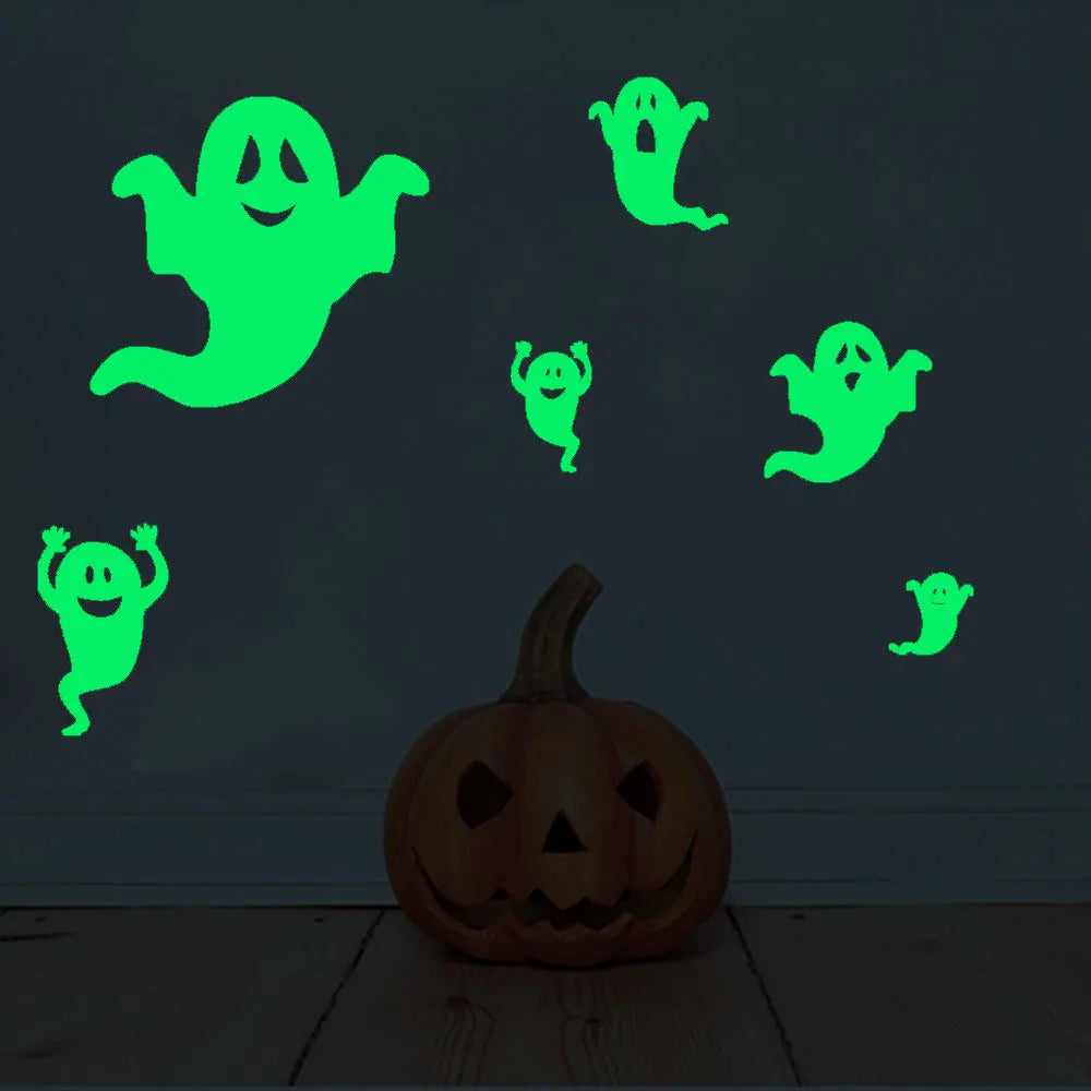 Stickers Lumineux Halloween – Fantômes, Citrouilles, Chauves-souris ou Yeux