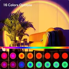 Lampe Coucher du Soleil  Projecteur LED Ambiance 16 Couleurs