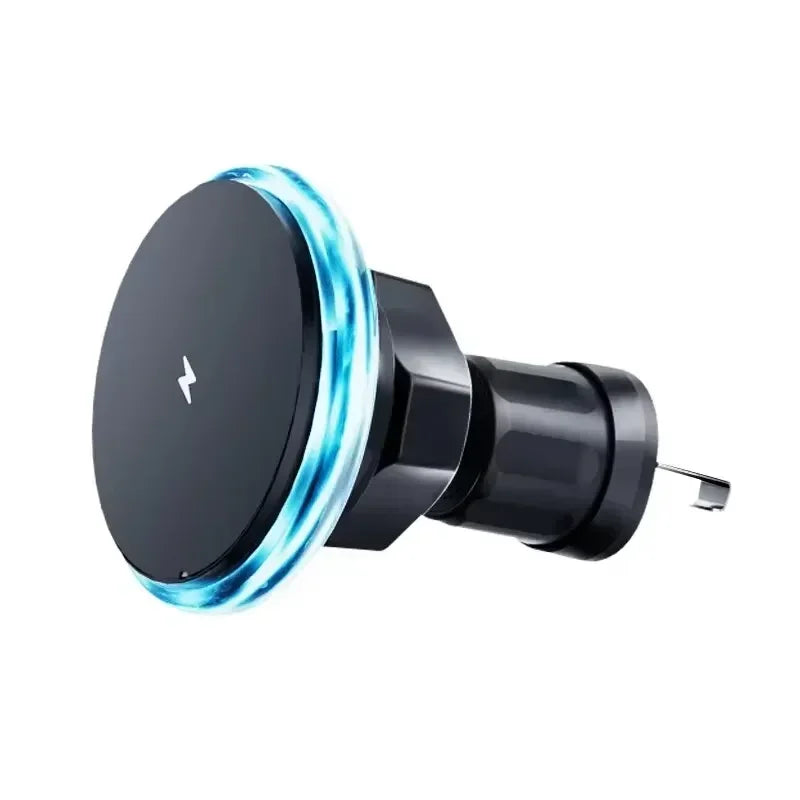 Chargeur Sans Fil Voiture Magnétique RGB – Support MagSafe & Charge Rapide