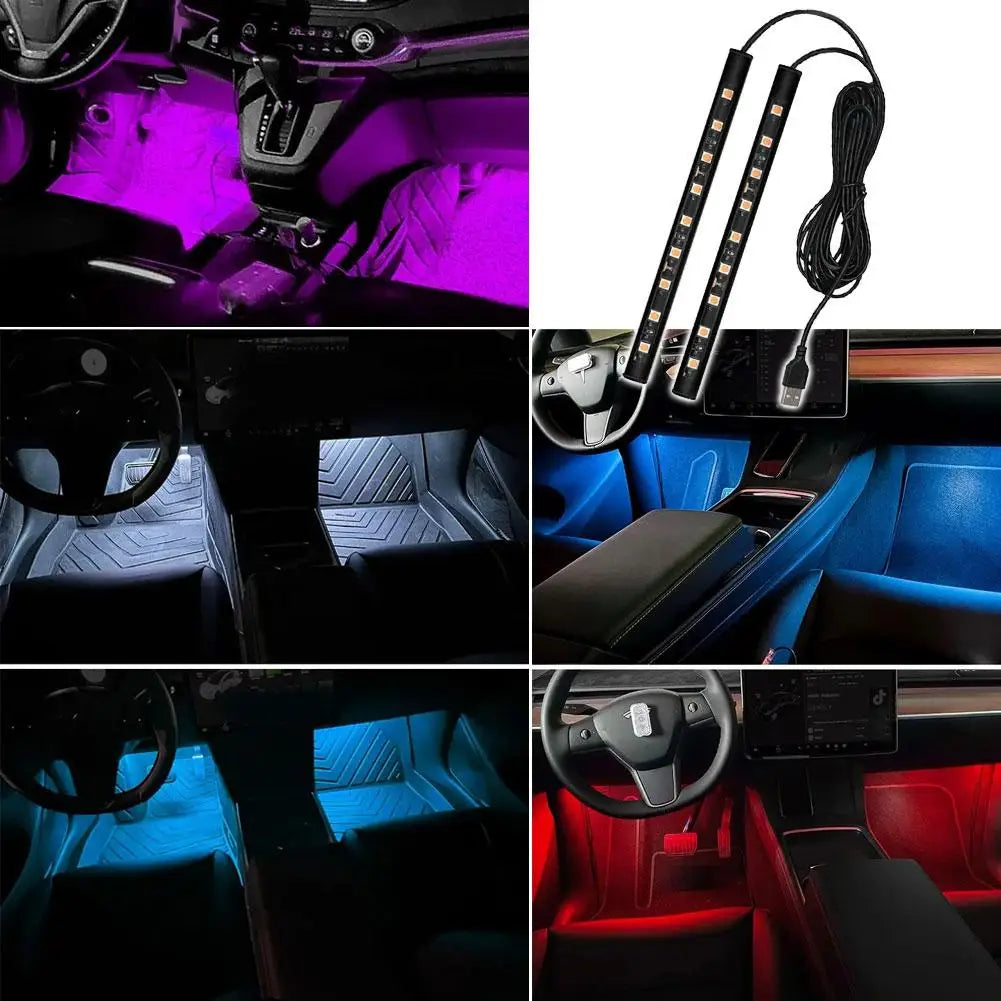 Bande LED Ambiance pour Voiture – Éclairage Décoratif Sol USB